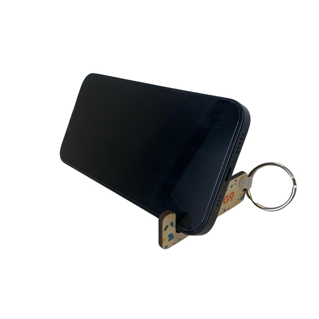 Porte clé et support de téléphone en bois Made in France  -