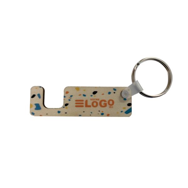 Porte clé et support de téléphone en bois Made in France 