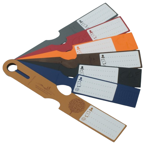 Etiquette à bagage en cuir recyclé Made in France 