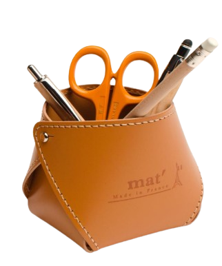 Pot a crayons en cuir recyclé Made in France