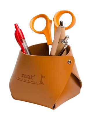 Pot a crayons en cuir recyclé Made in France