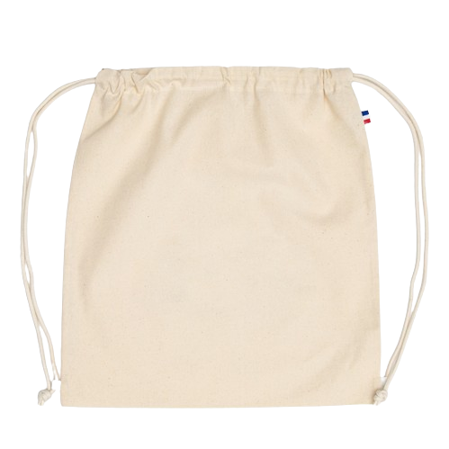 Sac à dos avec double cordon en coton recyclé  -