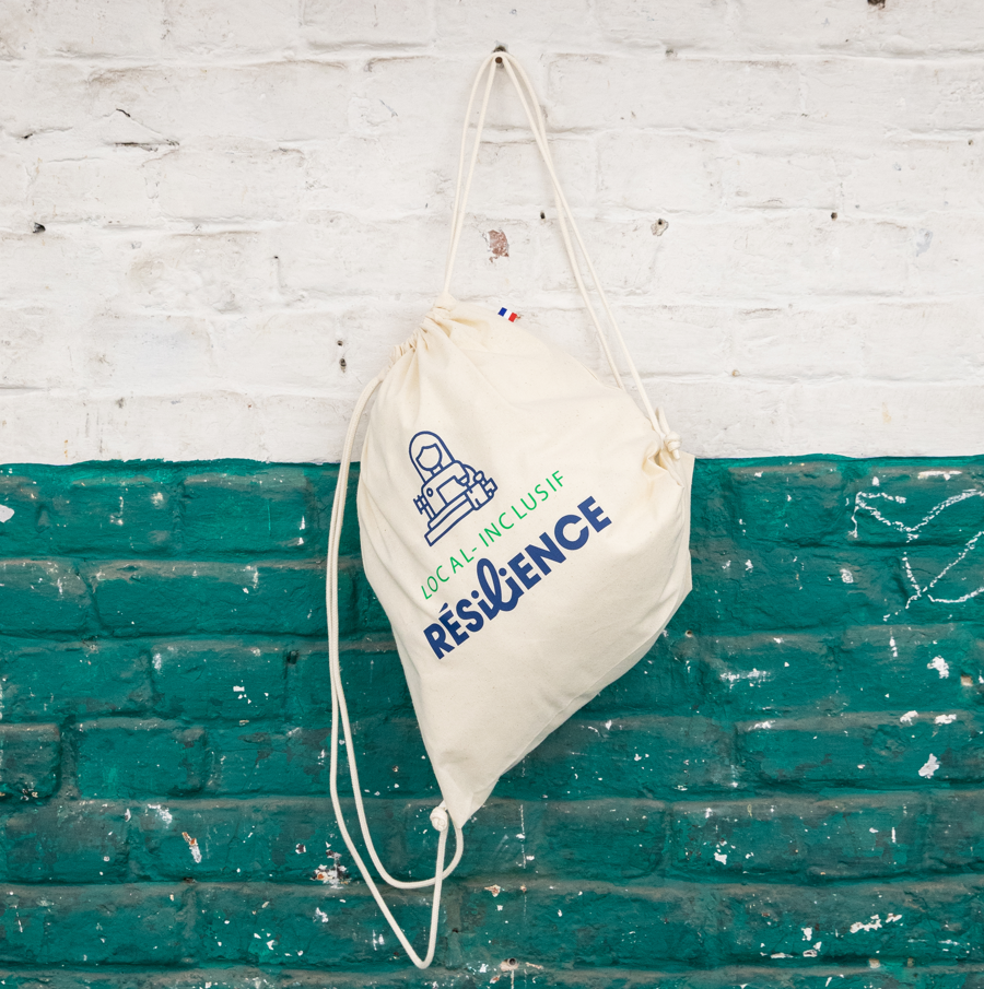 Sac à dos avec double cordon en coton recyclé  -