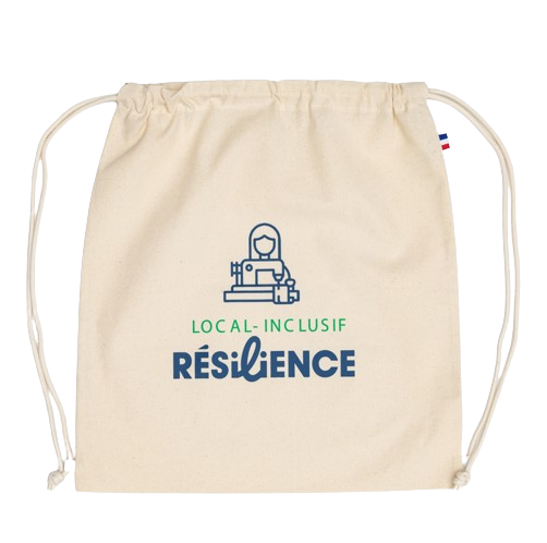 Sac à dos avec double cordon en coton recyclé 