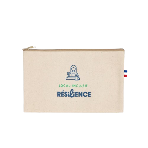 Trousse plate en coton bio fabriquée en France 