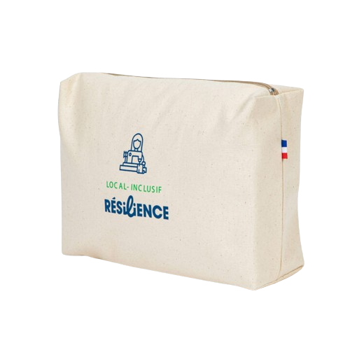 Trousse zippée en coton bio fabriquée en France