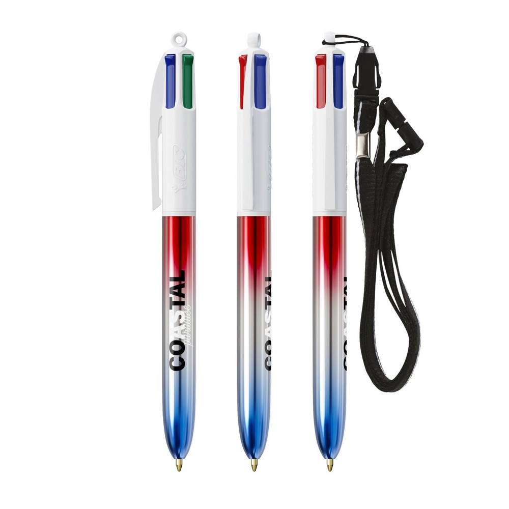 BIC® 4 Colours® Flags Collection avec lanyard - 4