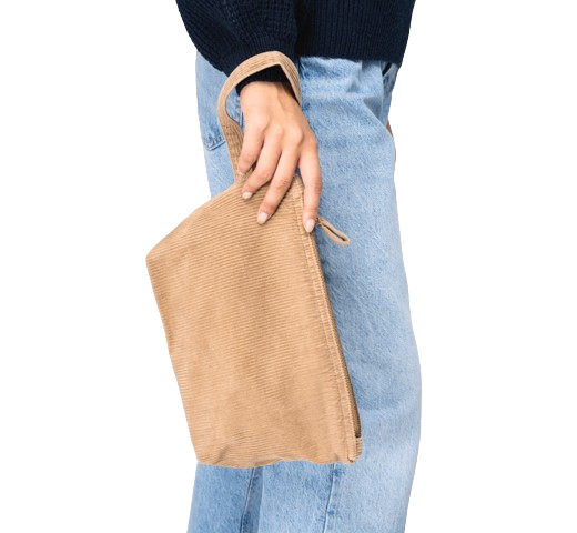 Pochette en velours côtelé en coton bio