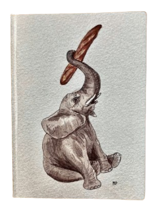 Carnet dos carré collés en bouse d'éléphant 