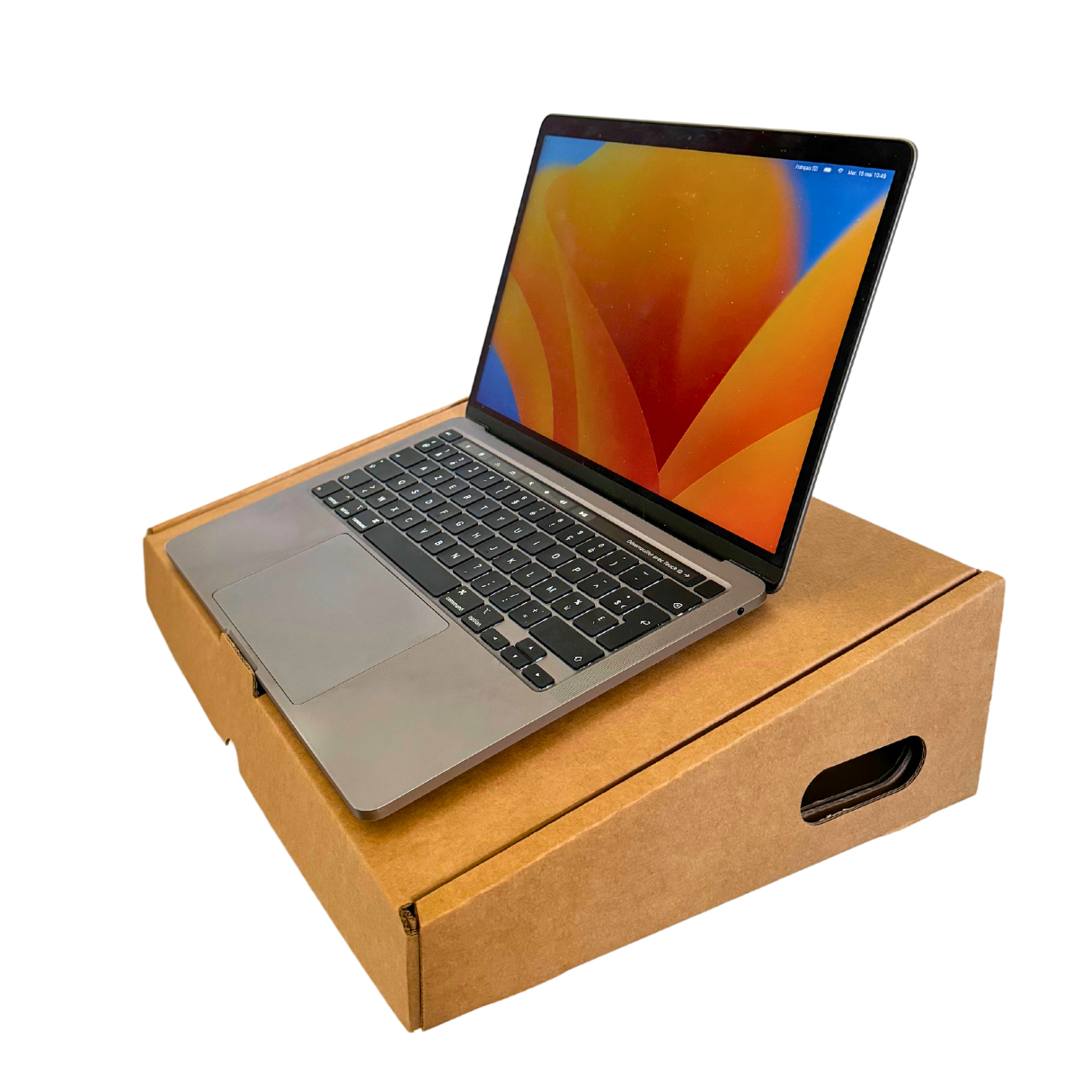 Support d'ordinateur en carton multi-fonction Made in France et personnalisable