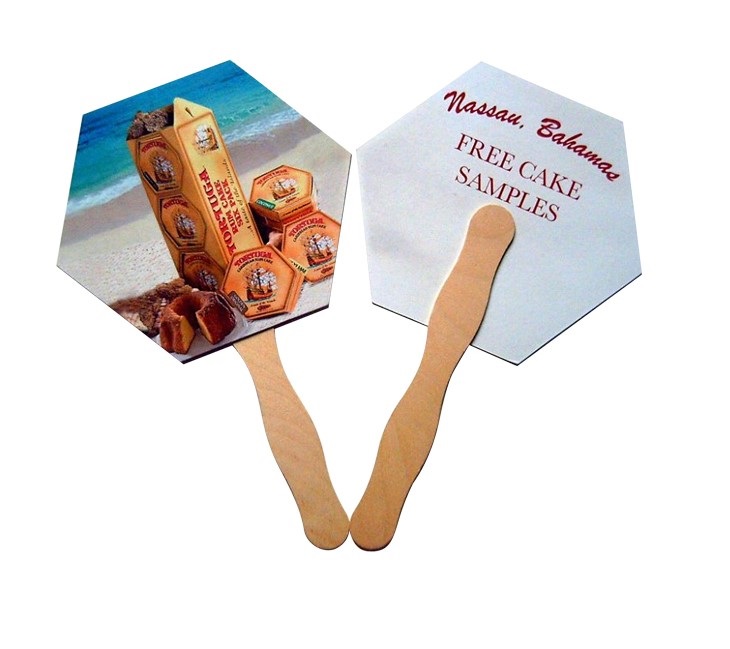 Eventail rond avec bâtonnet en bois de hêtre 