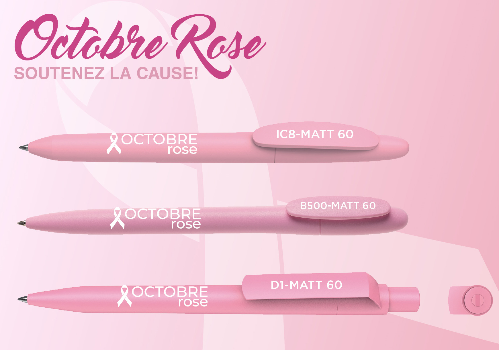 Stylo bille édition Octobre Rose  - 2