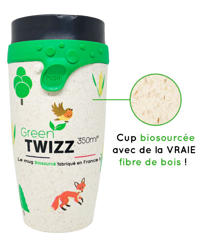 Mug biosourcé en fibre de bois 350 ml - Green Twizz -