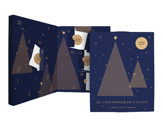 Calendrier de l'avent et ses 24 sachets de thé à infuser personnalisable