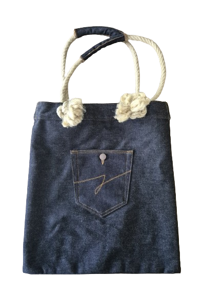 Top Bag en coton et denim upcyclé Made in France   - 4