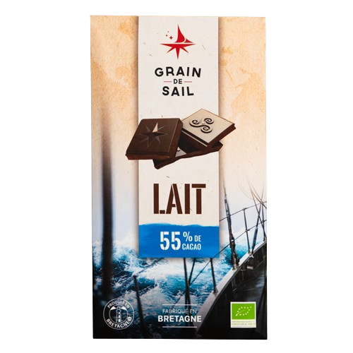 Tablette de chocolat au lait bio - Cacao 55%