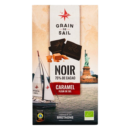 Tablette de chocolat noir bio - Caramel et Fleur de Sel