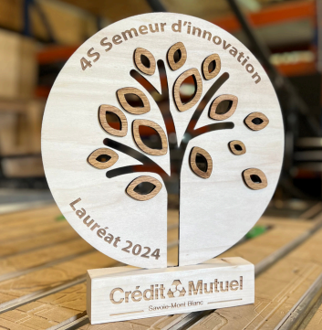 Trophée sur mesure en bois bi-matière Made in France -