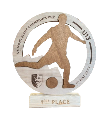 Trophée sur mesure en bois bi-matière Made in France