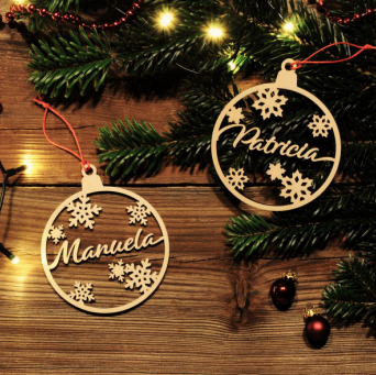 Boule de Noël en bois Made in France  -