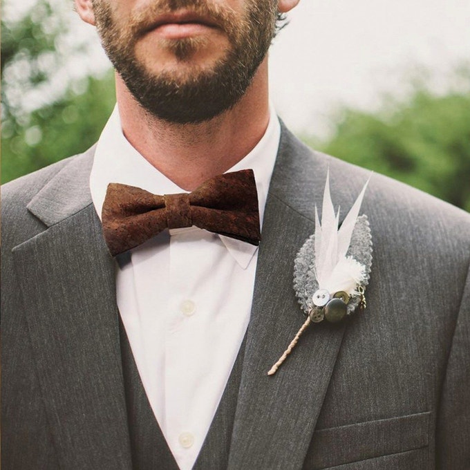 Nœud papillon en liège ou en bois   - 9