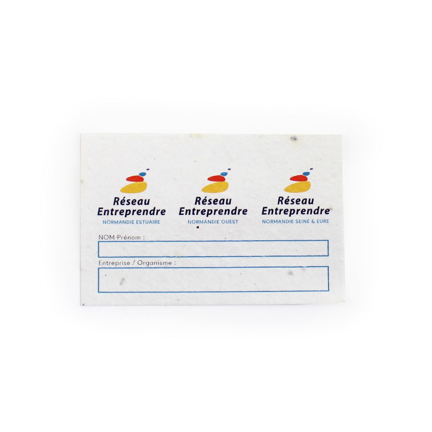 Porte badge avec badge en papier graines -