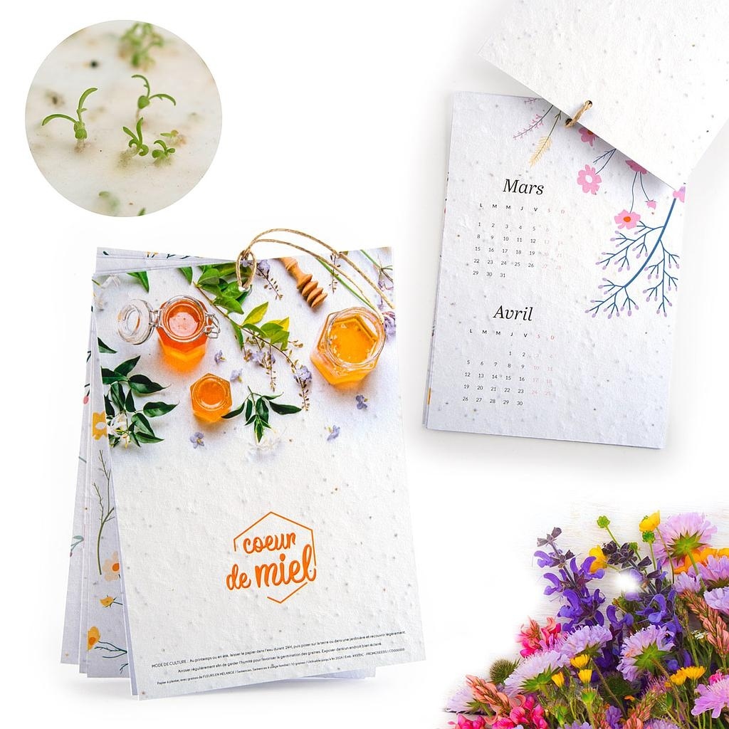 Calendrier en papier graines à planter personnalisable  - 1