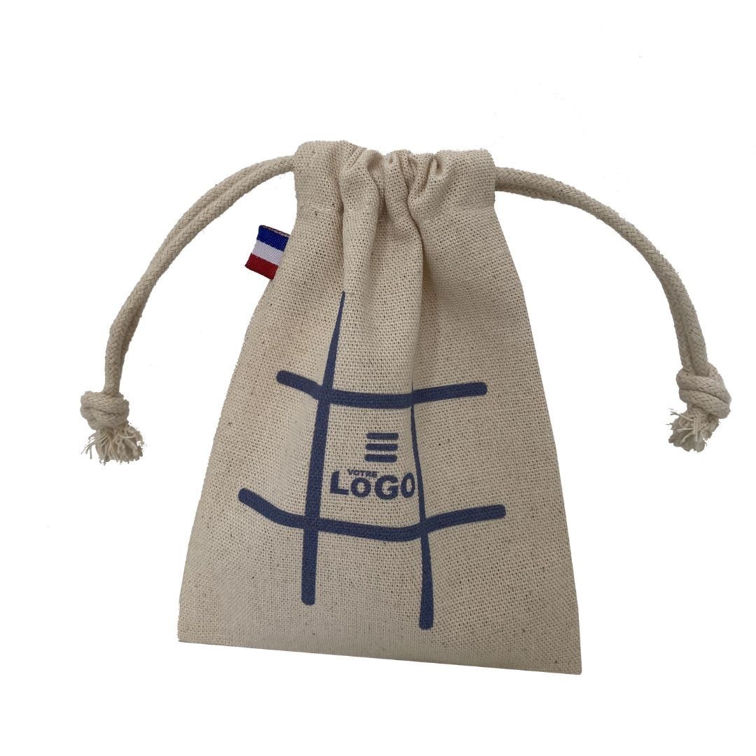 Morpion dans un pochon en coton bio Made in France -