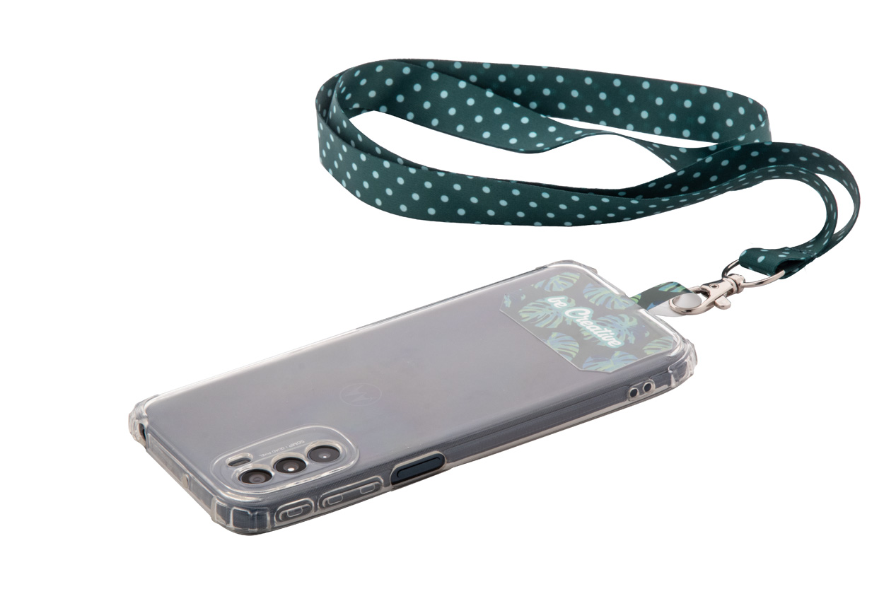 Cordon téléphone avec mousqueton en plastique recyclé -