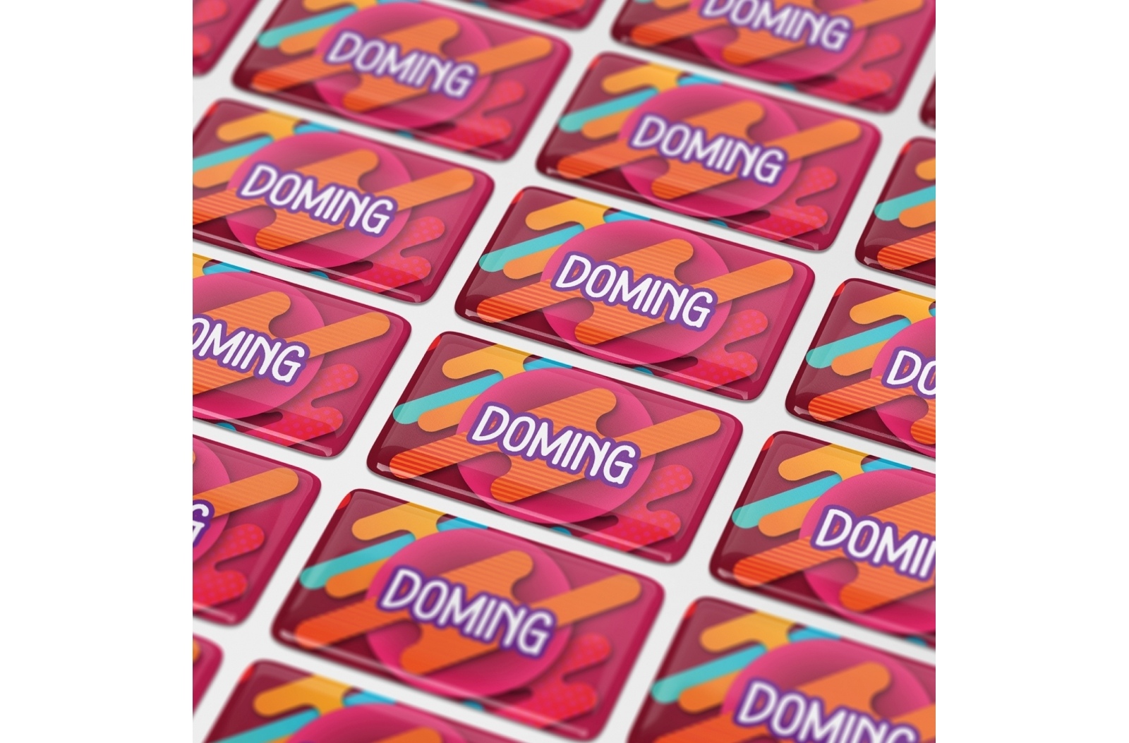 Autocollant rectangle avec effet 3D - 60 x 25 mm - 5