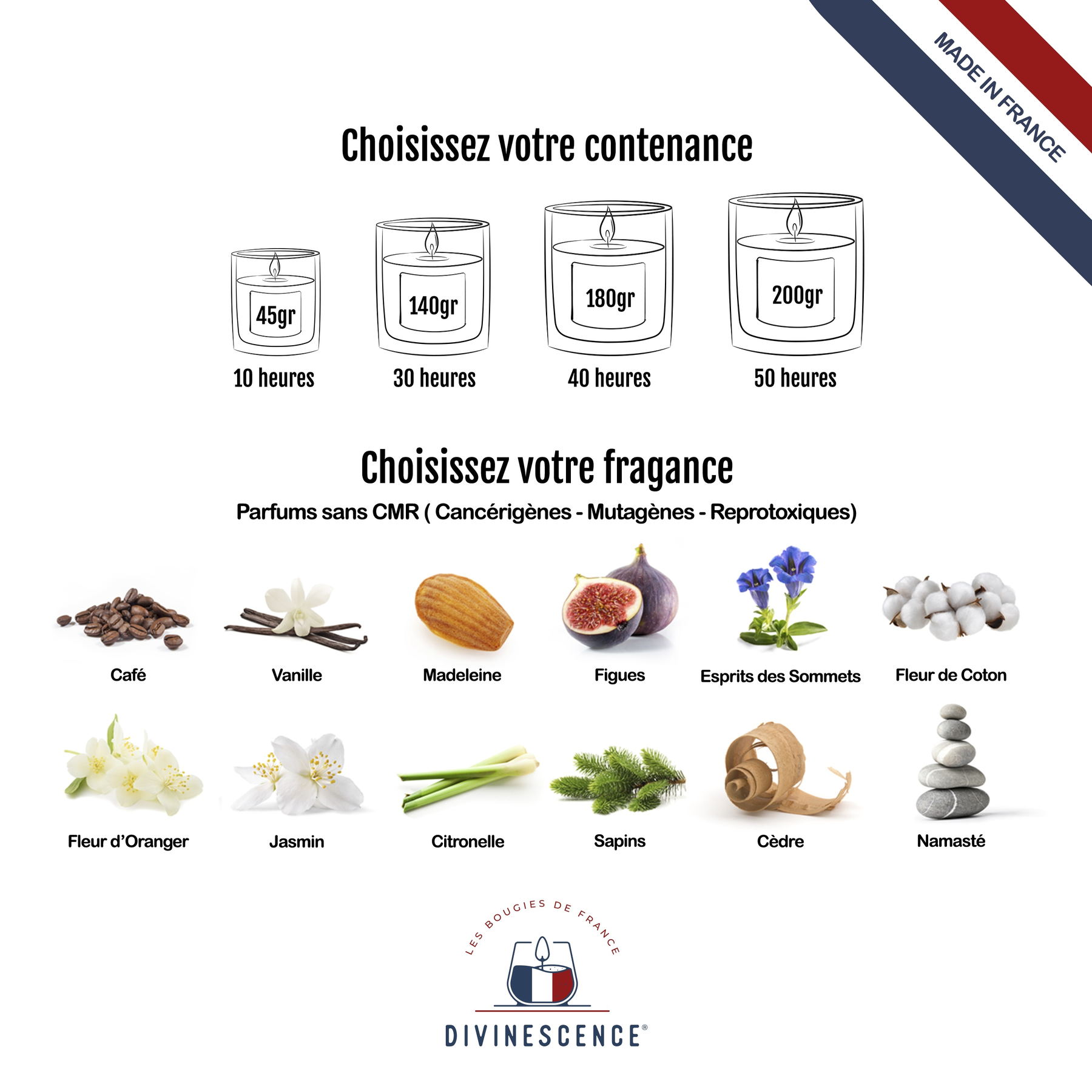 Bougie naturelle sur mesure - 200g - 1