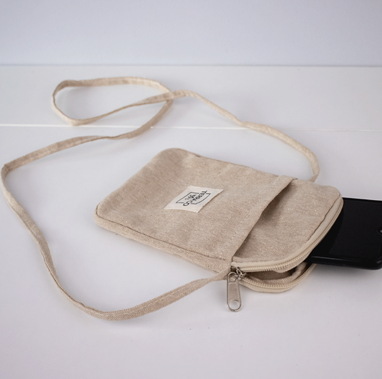 Pochette téléphone en coton recyclé -