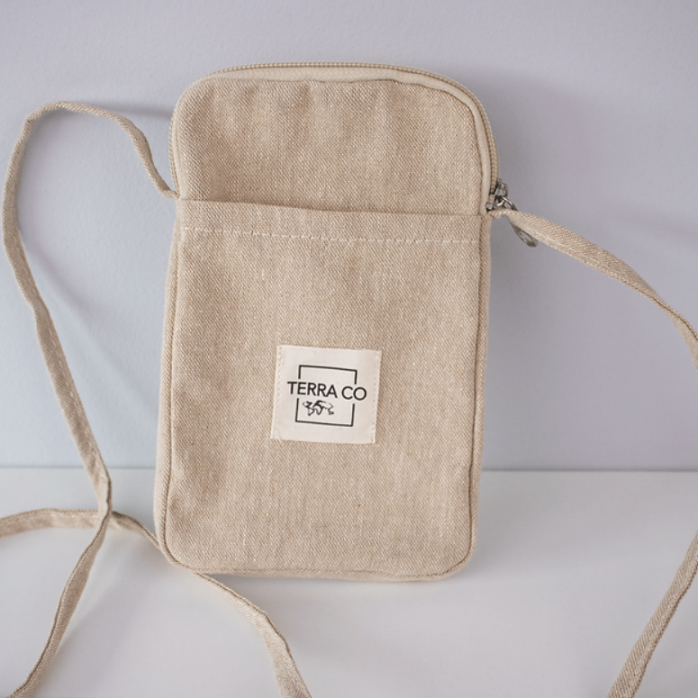 Pochette téléphone en coton recyclé -