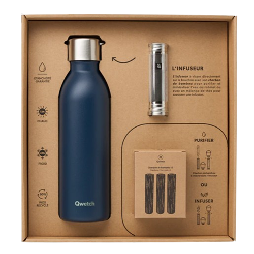 Coffret bouteille isotherme avec infuseur - 600 ml