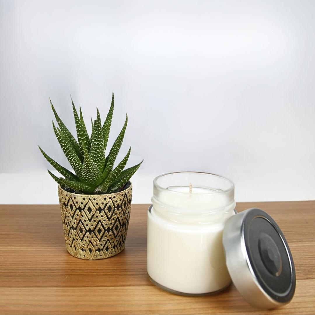 Bougie végétale à la cire de soja naturelle  -