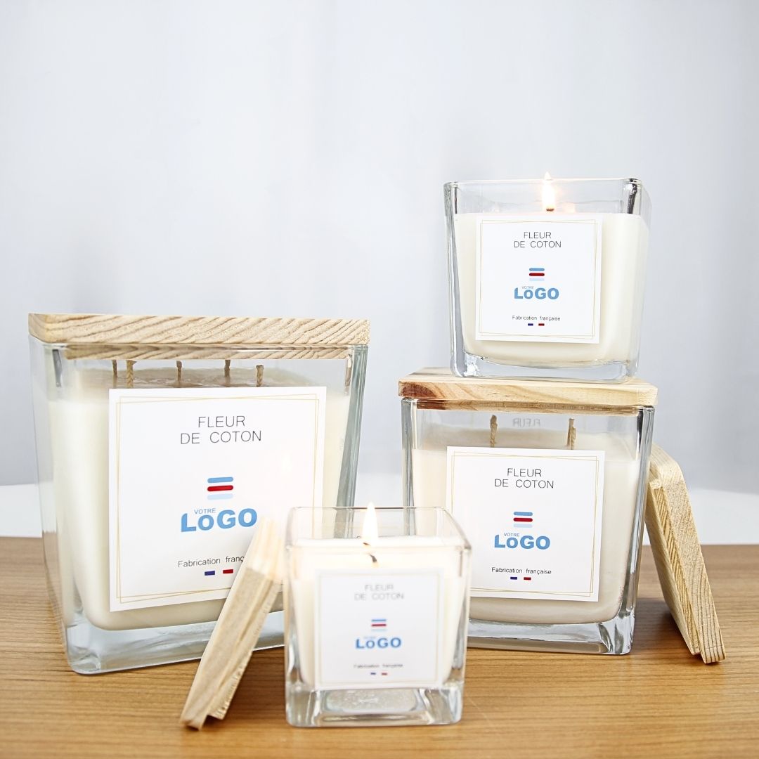 Grande bougie végétale à la cire de soja naturelle - 650 gr -