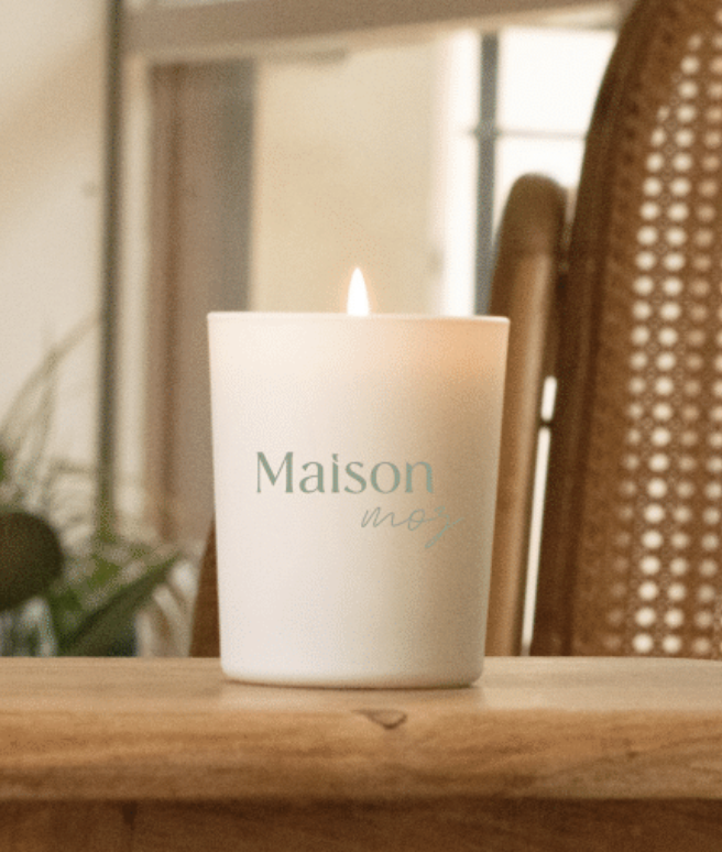 Moyenne bougie artisanale en verre - 74 gr - 2