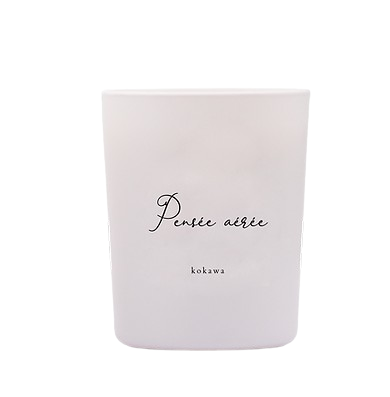 Bougie artisanale en verre blanc mat - 180 gr