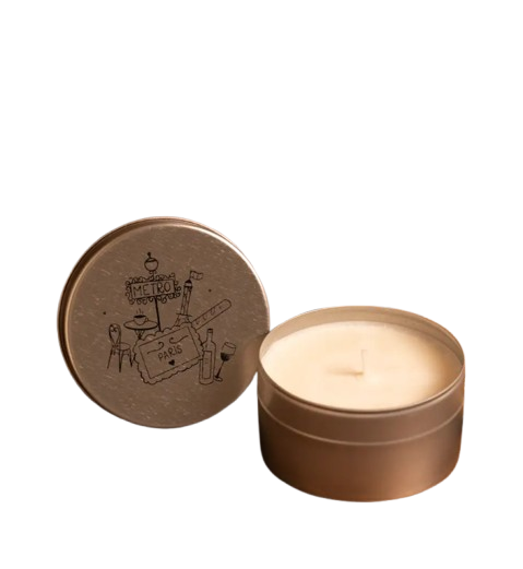 Bougie artisanale dans une boite métal - 70gr