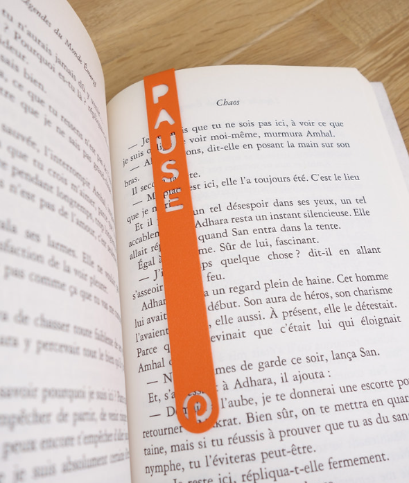 Marque-page en métal - Pause -