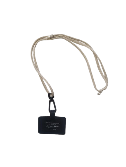 Cordon téléphone avec mousqueton en toile recyclée -