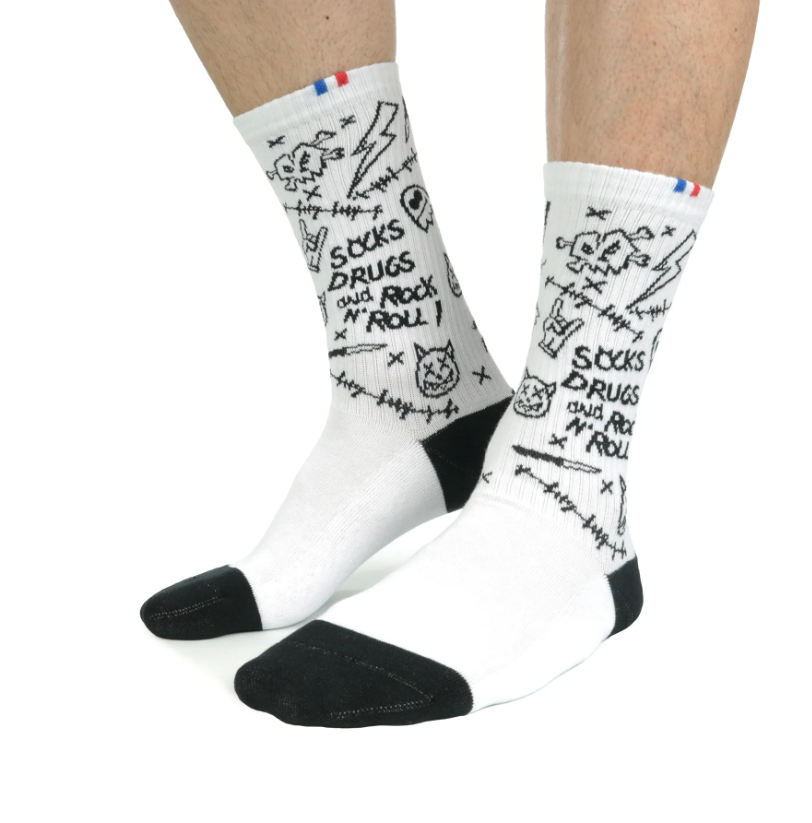 Chaussettes de tennis unisexe Made in France - Graffiti - 4