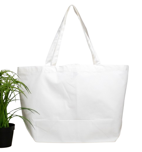 Cabas XL blanc made in France en coton bio et recyclé 