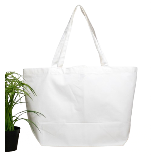 Cabas XL blanc made in France en coton bio et recyclé 