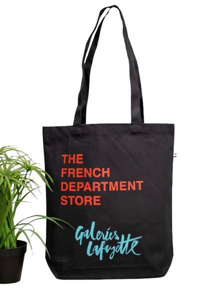 Cabas noir Cécile M Made in France en coton bio et recyclé 