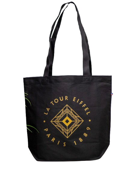 Cabas noir Cécile L Made in France en coton bio et recyclé 