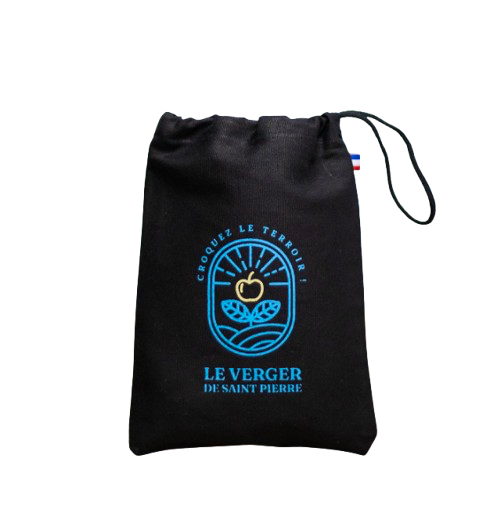 Pochon S noir en coton bio et recyclé Origine France Garantie - Audrey