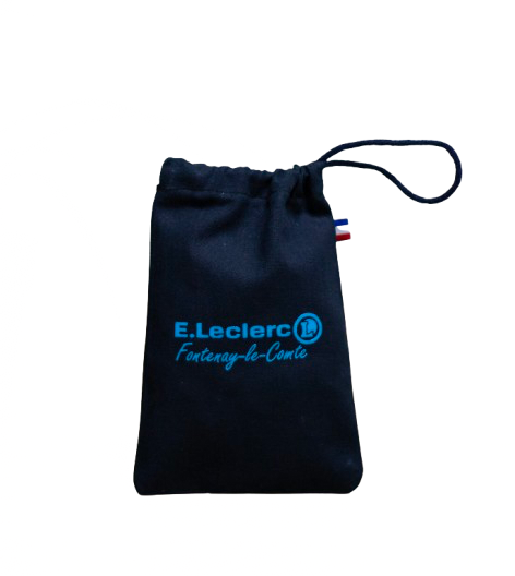 Pochon XS bleu marine en coton bio et recyclé Origine France Garantie - Audrey