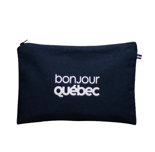 Trousse M bleu marine en coton bio et recyclé Origine France Garantie - Sylvie