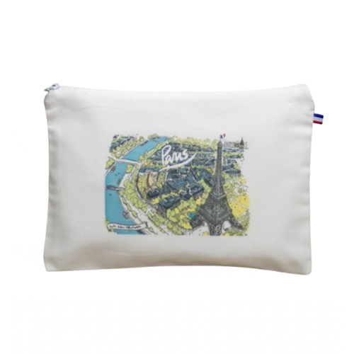 Trousse M blanc en coton bio et recyclé Origine France Garantie - Sylvie